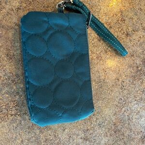 Teal Quilted Phone Pouch